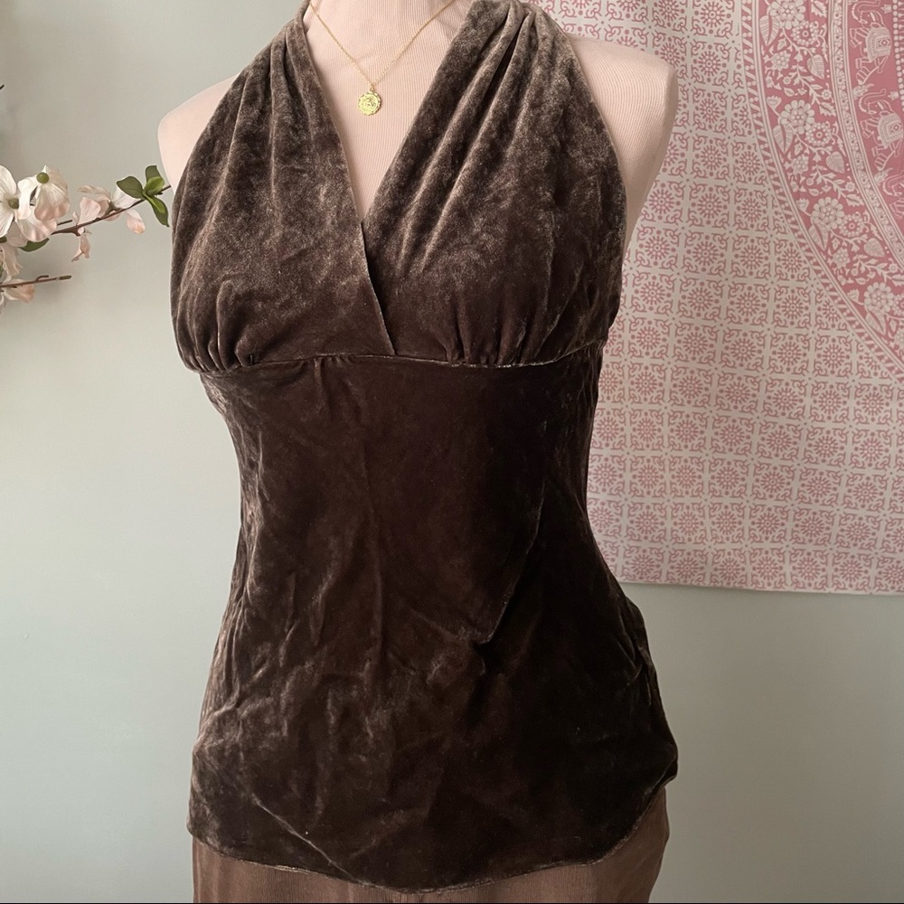 Vintage Express velvet Halter top